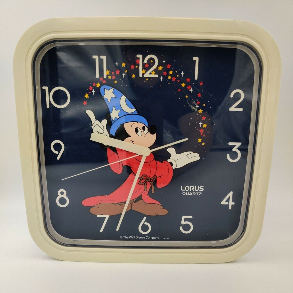 Vintage Walt Disney Mickey Lotus Quartz Clock - with scratches & scuffs